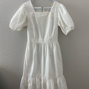 White ruffled midi Rachel Parcell dress